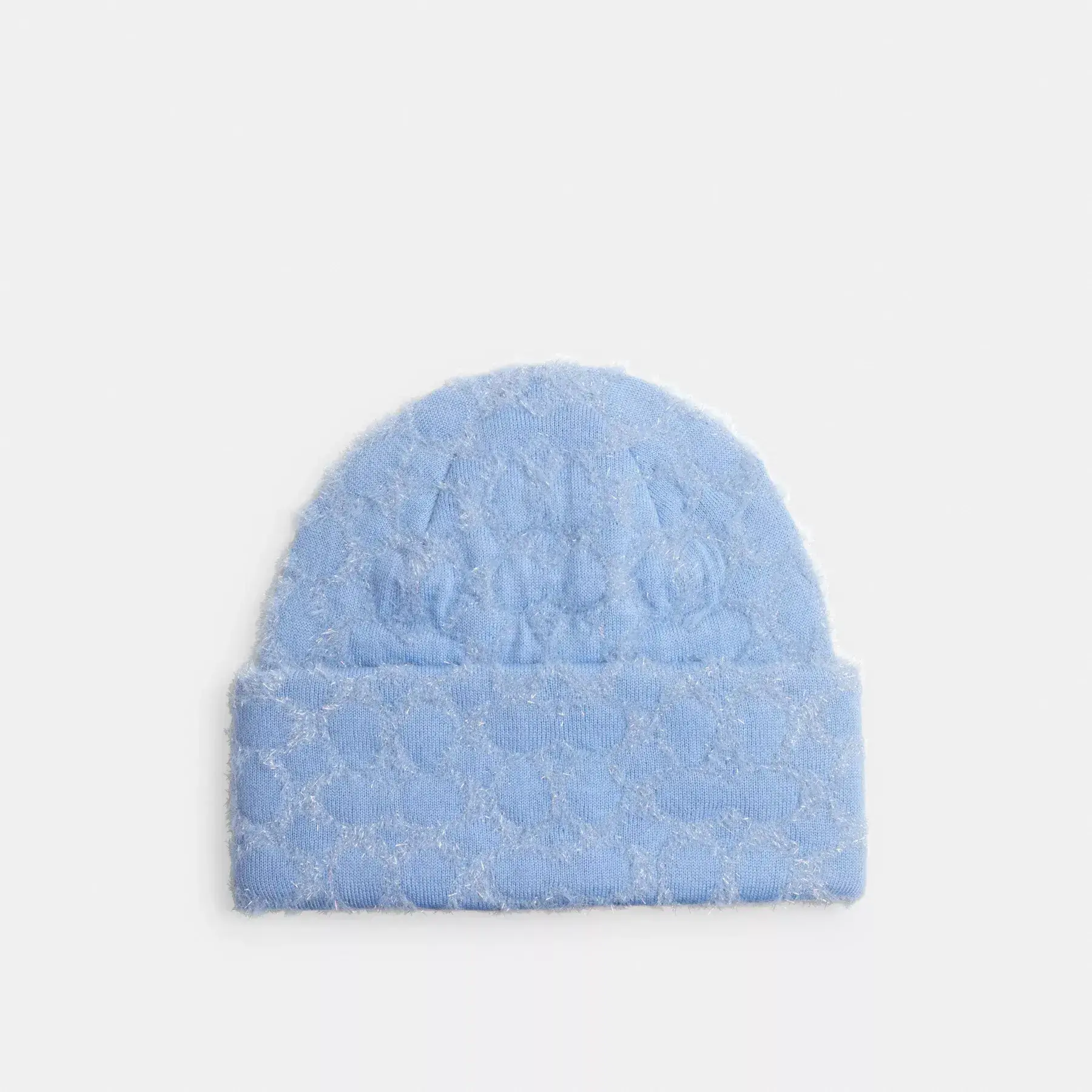 Signature Metallic Beanie Mist Blue