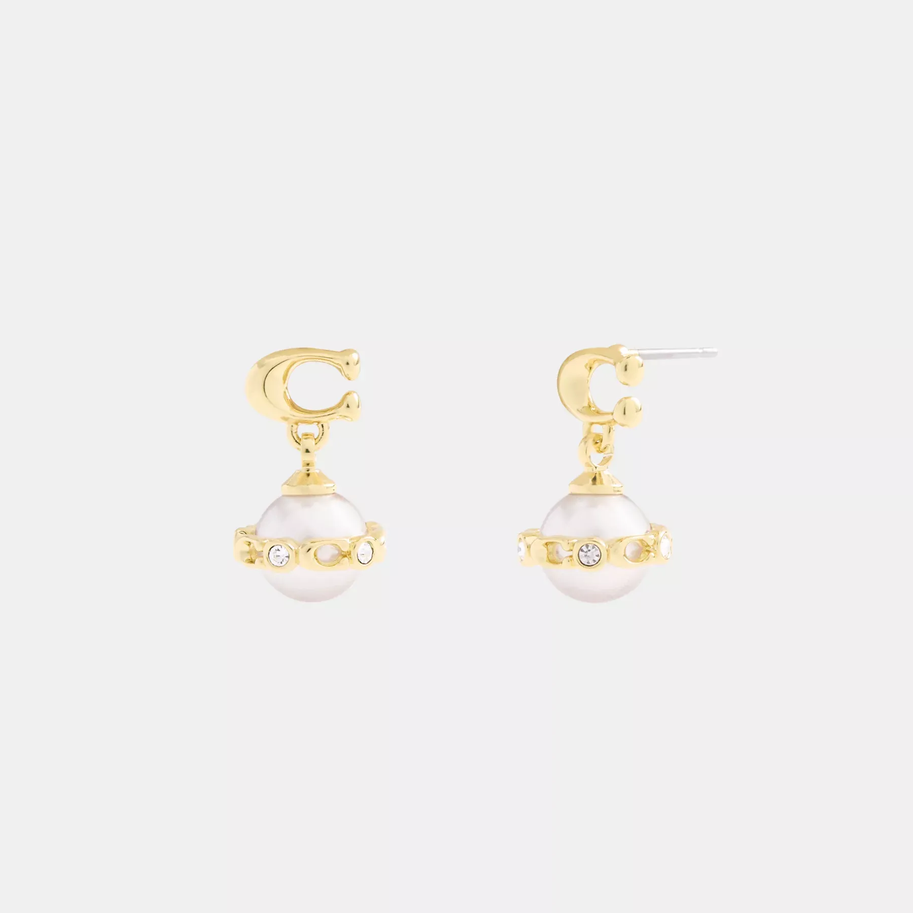 Signature Pearl Drop Earrings Gold/Pearl
