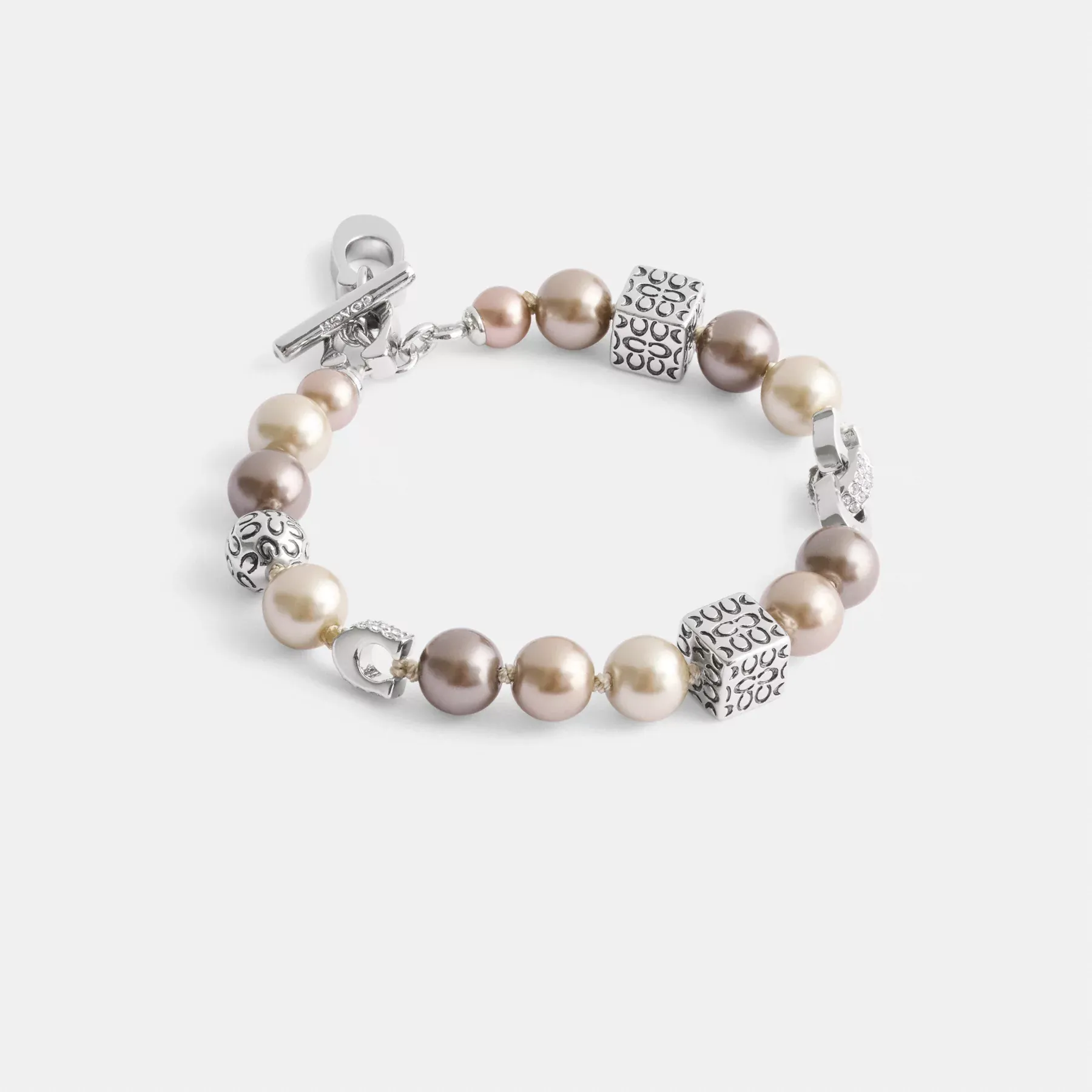 Signature Pearls And Metal Bracelet Silver/Pearl