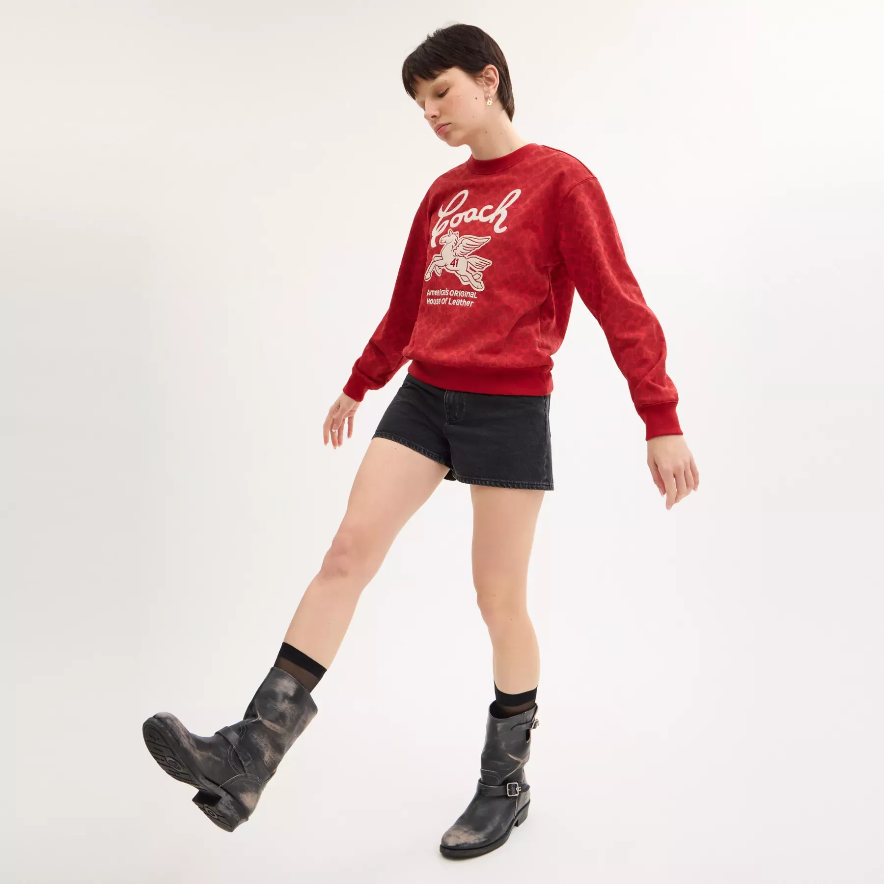 Signature Pegasus Sweatshirt Red Signature Signature Pegasus Sweatshirt Red Signature