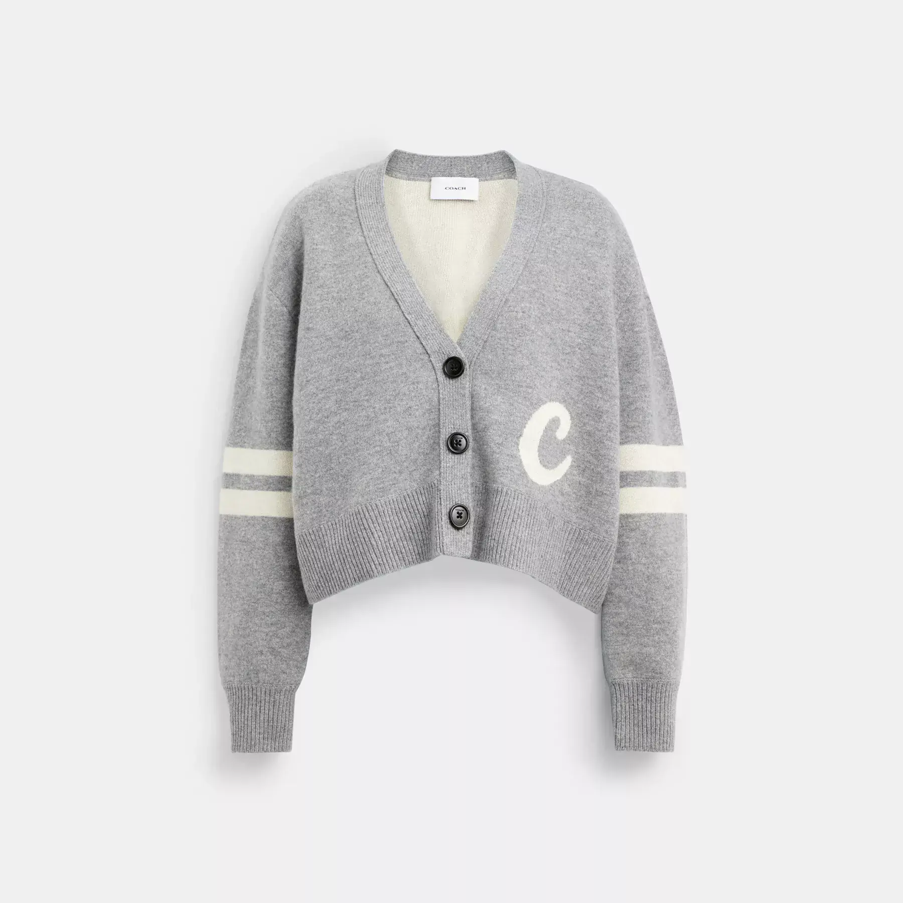 Signature Script Cropped Cardigan Gray Signature Script Cropped Cardigan Gray