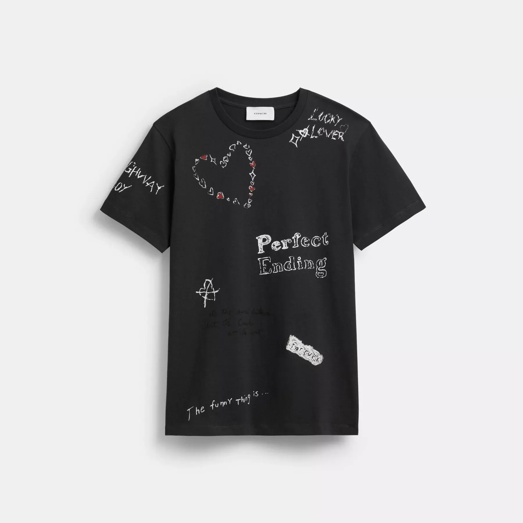 Sketch Print T-Shirt Black