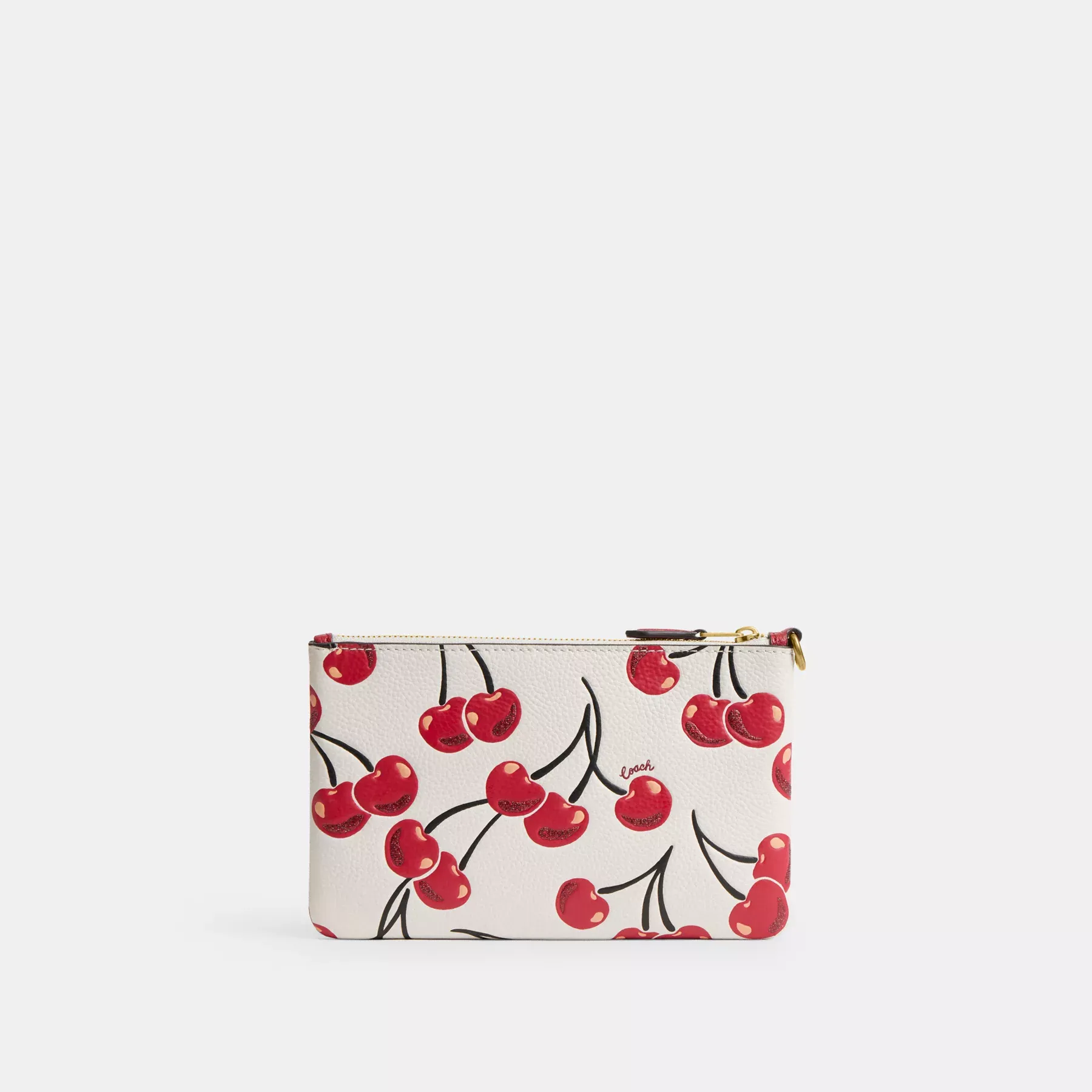Small Wristlet With Cherry Print Chalk Multi