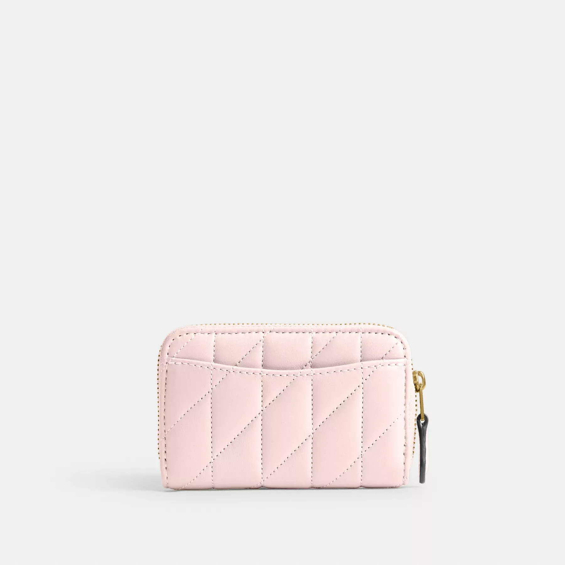 Small Zip Around Card Case With Pillow Quilting B4/Blush