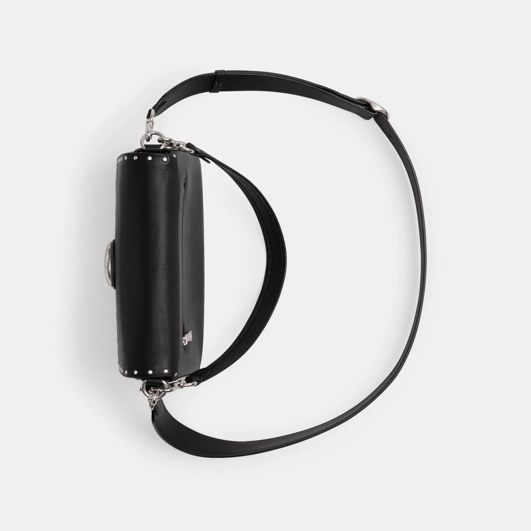 Soft Tabby Shoulder Bag With Rivets Black