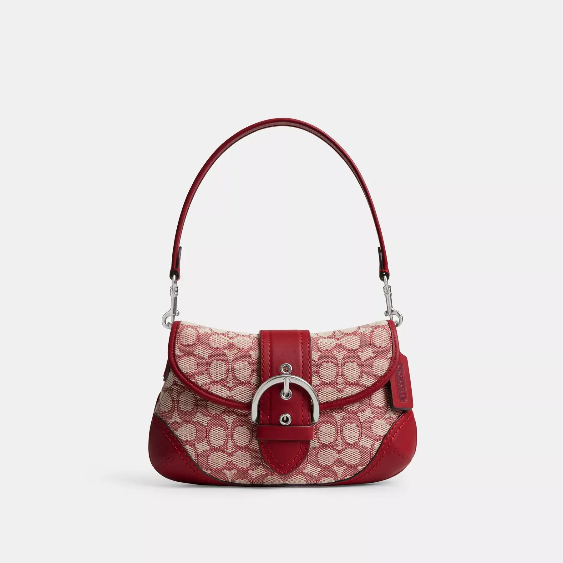Soho Flap Bag In Signature Textile Jacquard Ruby Ivory