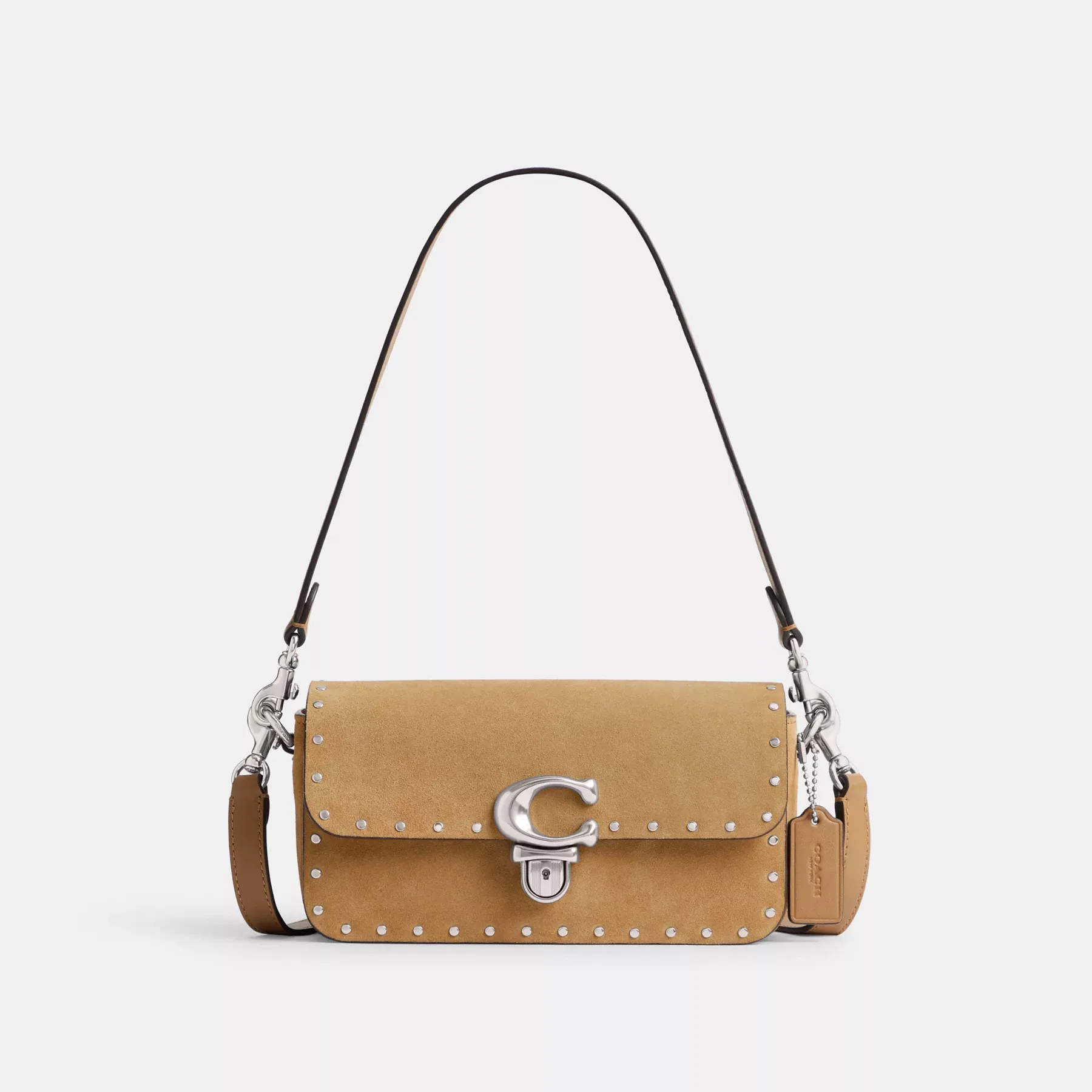 Studio Baguette Bag With Rivets Peanut