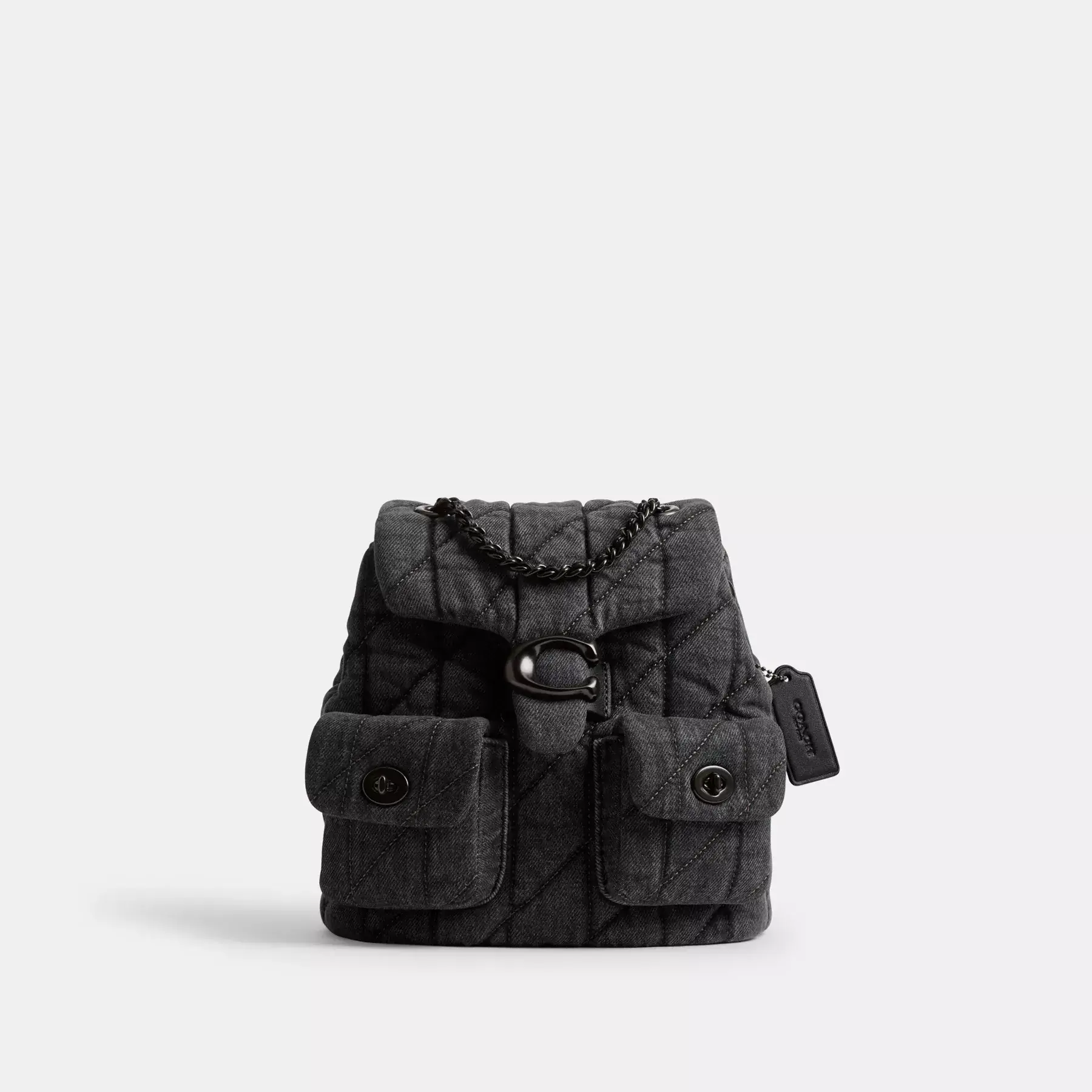 Tabby Backpack With Quilting Washed Grey