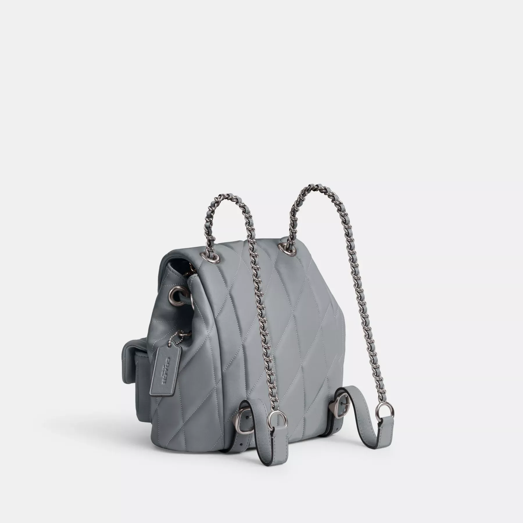 Tabby Backpack With Quilting Grey Blue