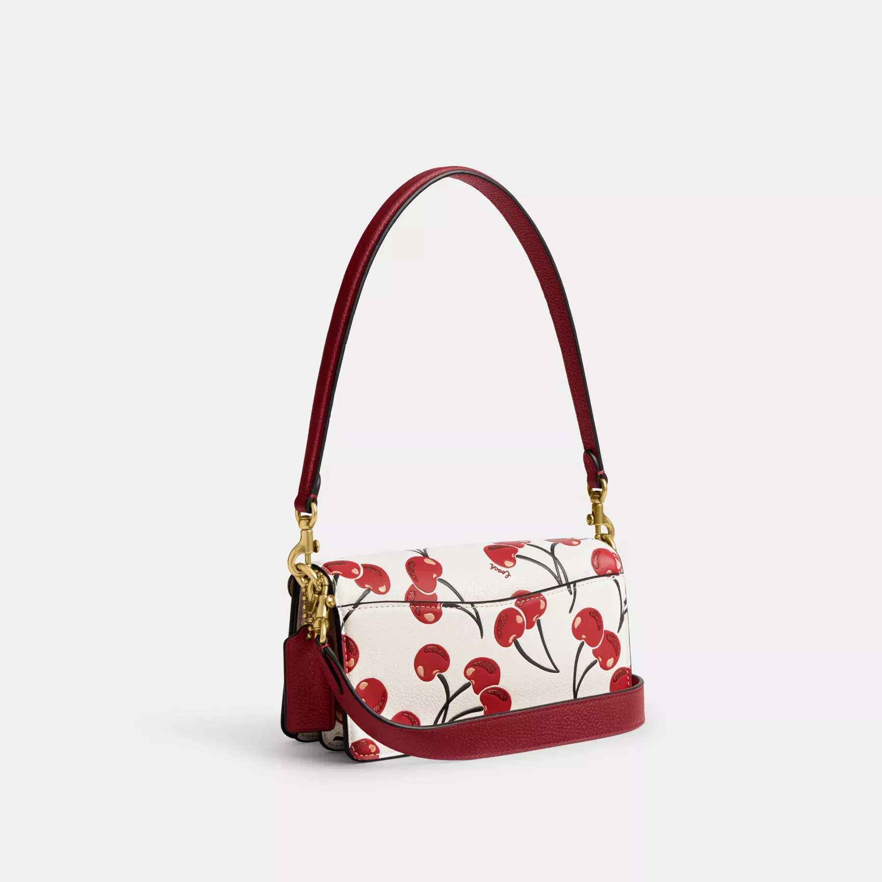 Tabby Shoulder Bag 20 With Cherry Print Chalk Multi
