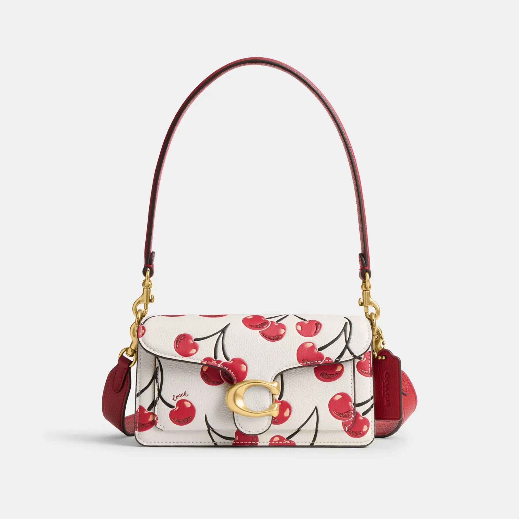 Tabby Shoulder Bag 20 With Cherry Print Chalk Multi