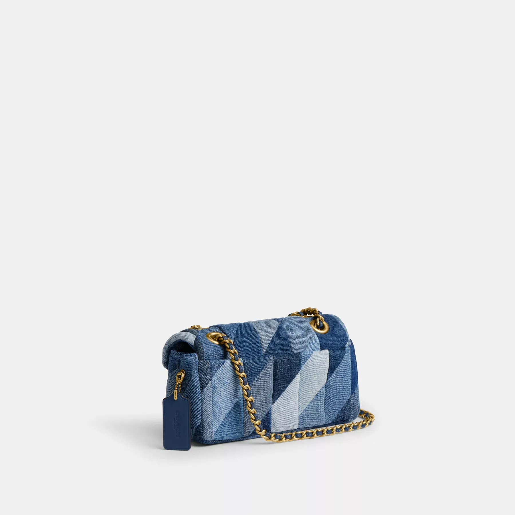 Tabby Shoulder Bag 20 With Patchwork Quilting Denim Multi