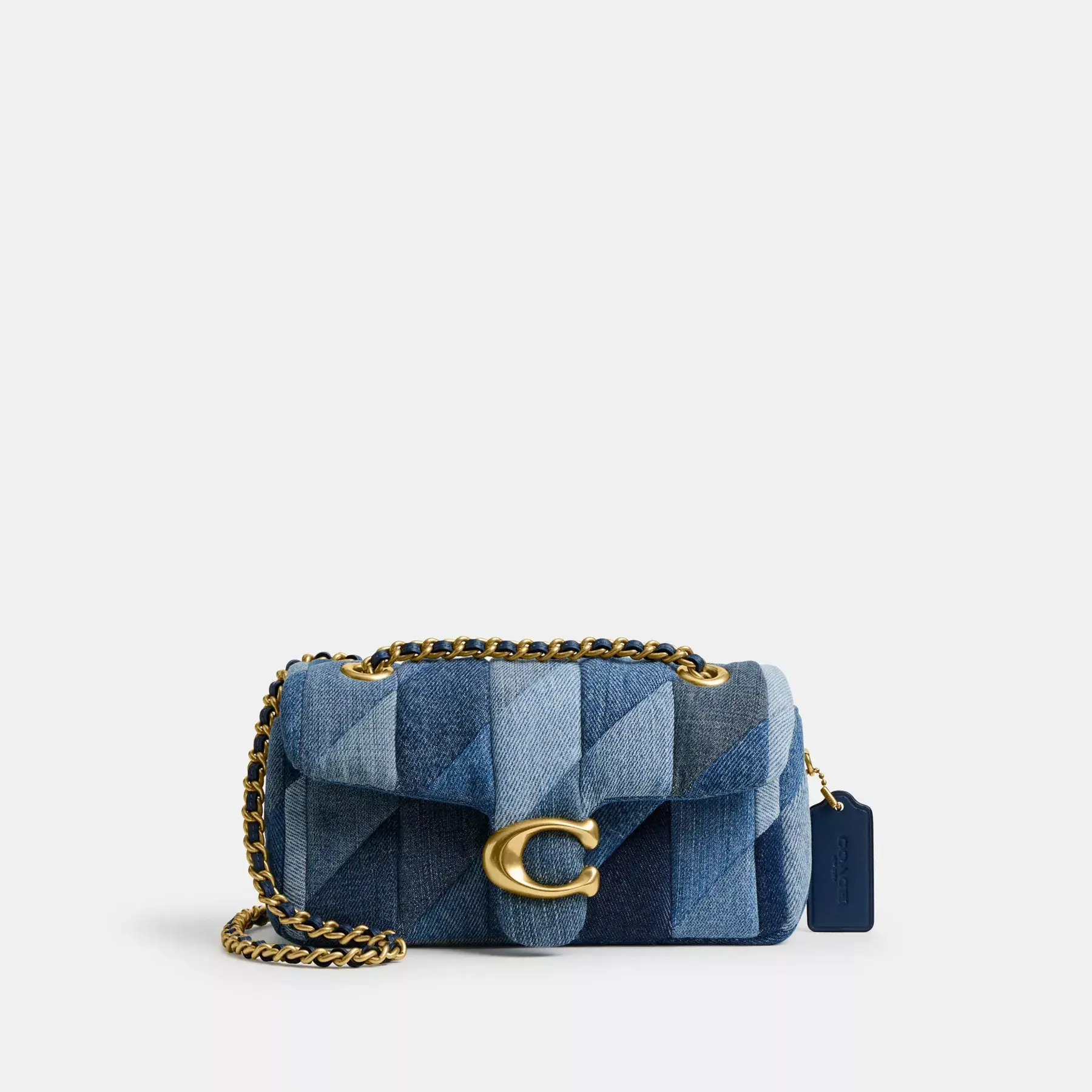 Tabby Shoulder Bag 20 With Patchwork Quilting Denim Multi