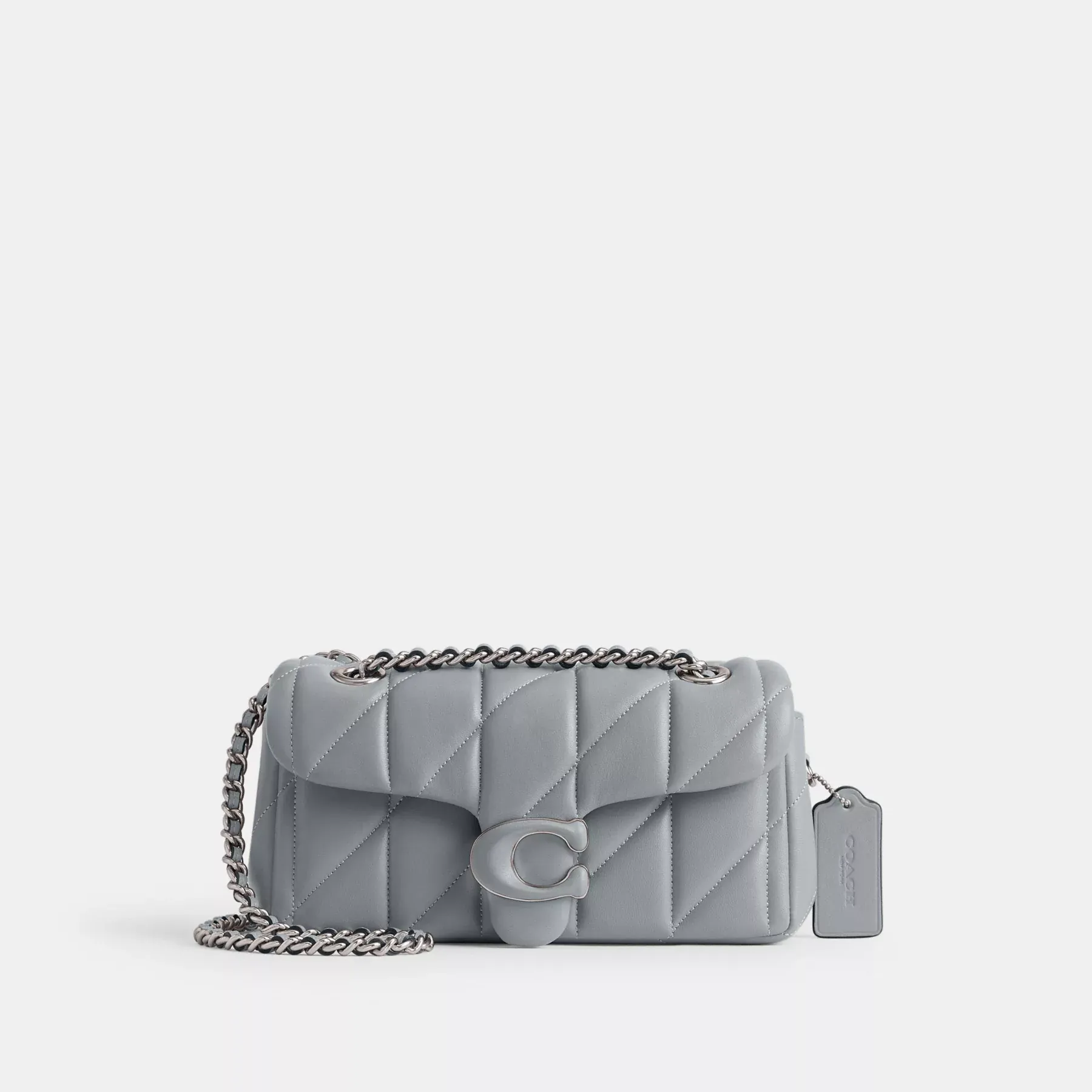 Tabby Shoulder Bag 20 With Quilting Grey Blue