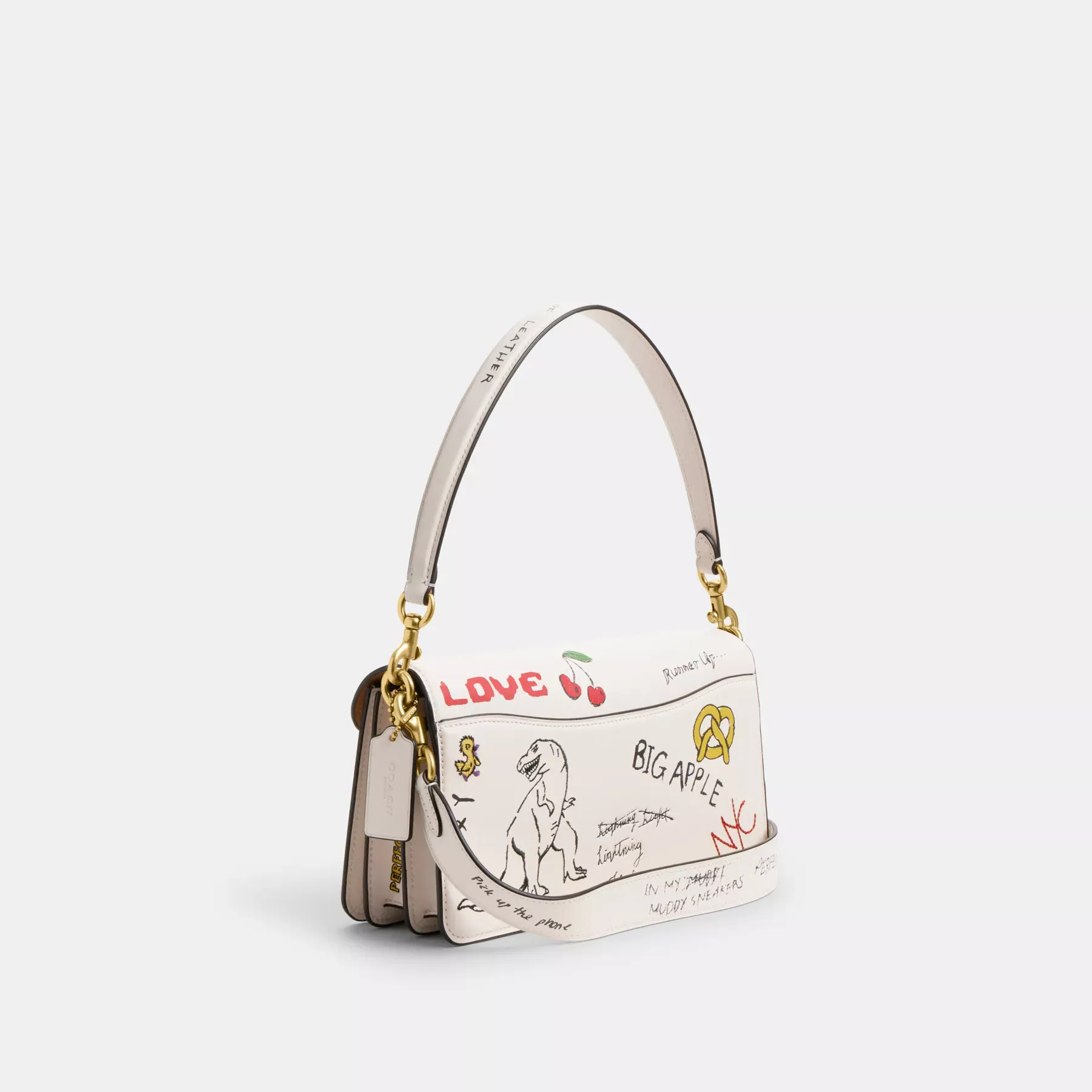Tabby Shoulder Bag 26 With Sketch Print Chalk Multi
