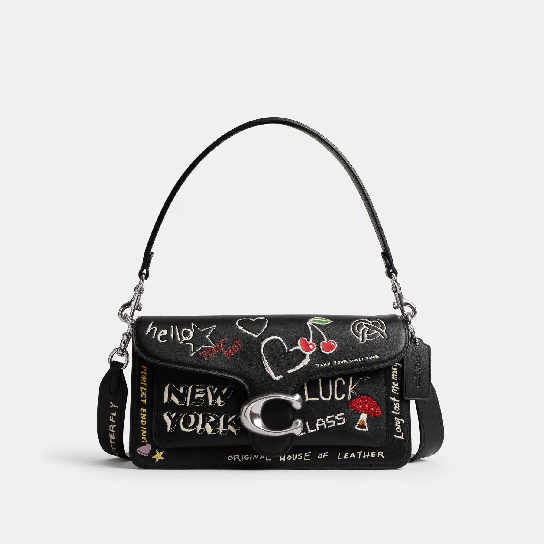 Tabby Shoulder Bag 26 With Sketch Print Black Multi