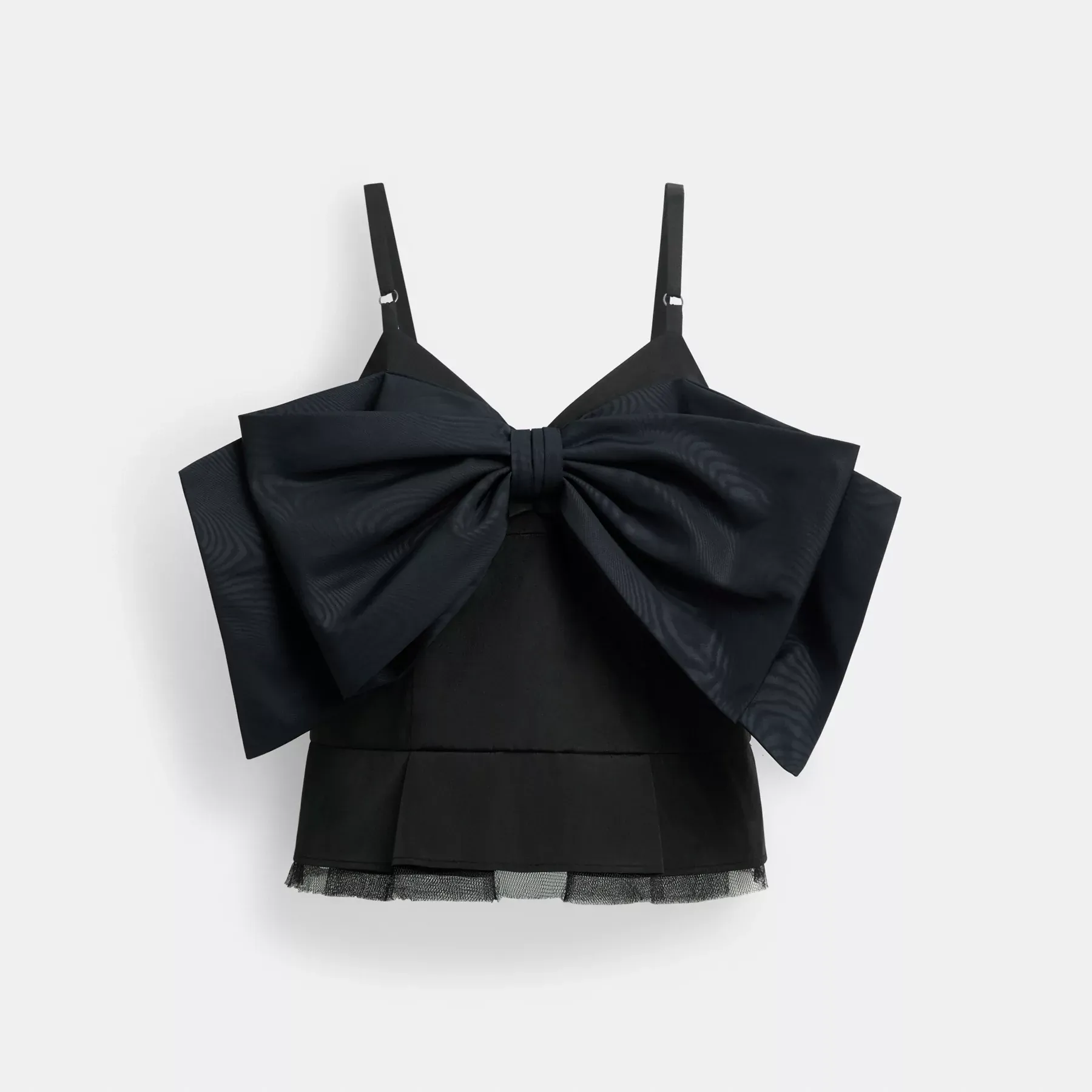 Taffeta Bow Top Black