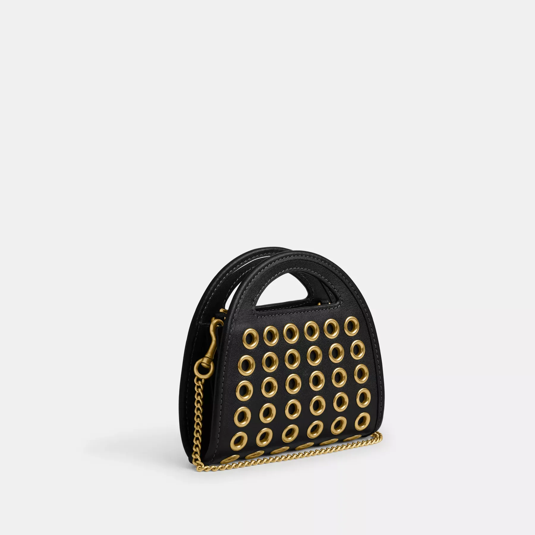 Top Handle Card Case With Grommets Black