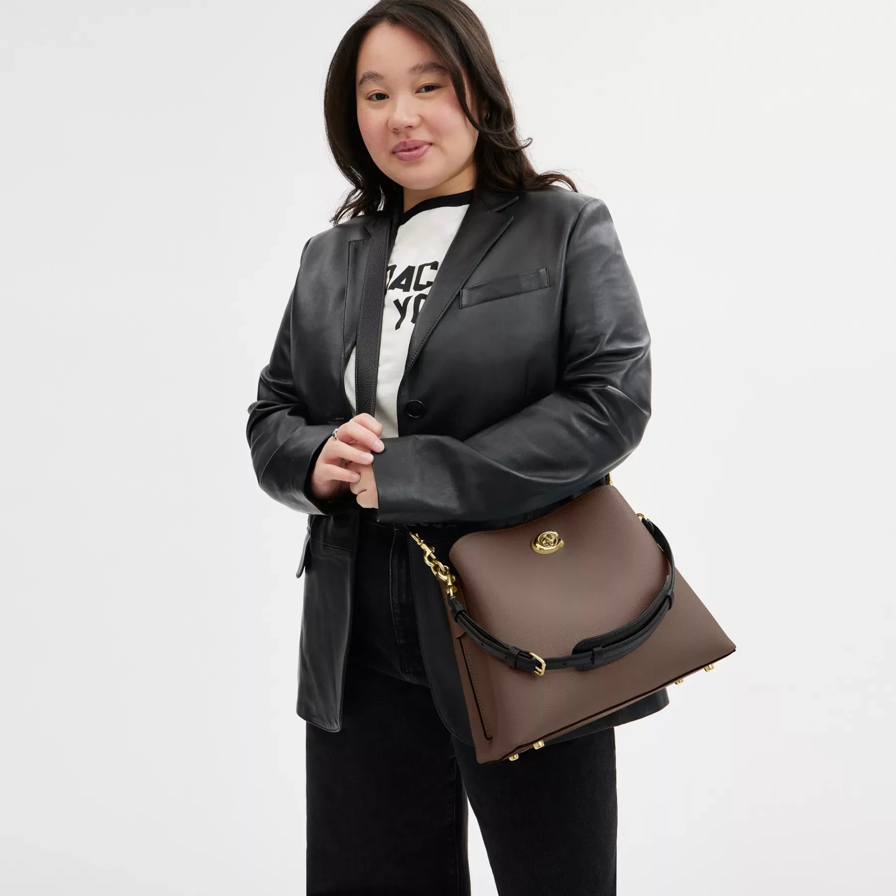 Willow Shoulder Bag In Colorblock Dark Stone Willow Shoulder Bag In Colorblock Dark Stone