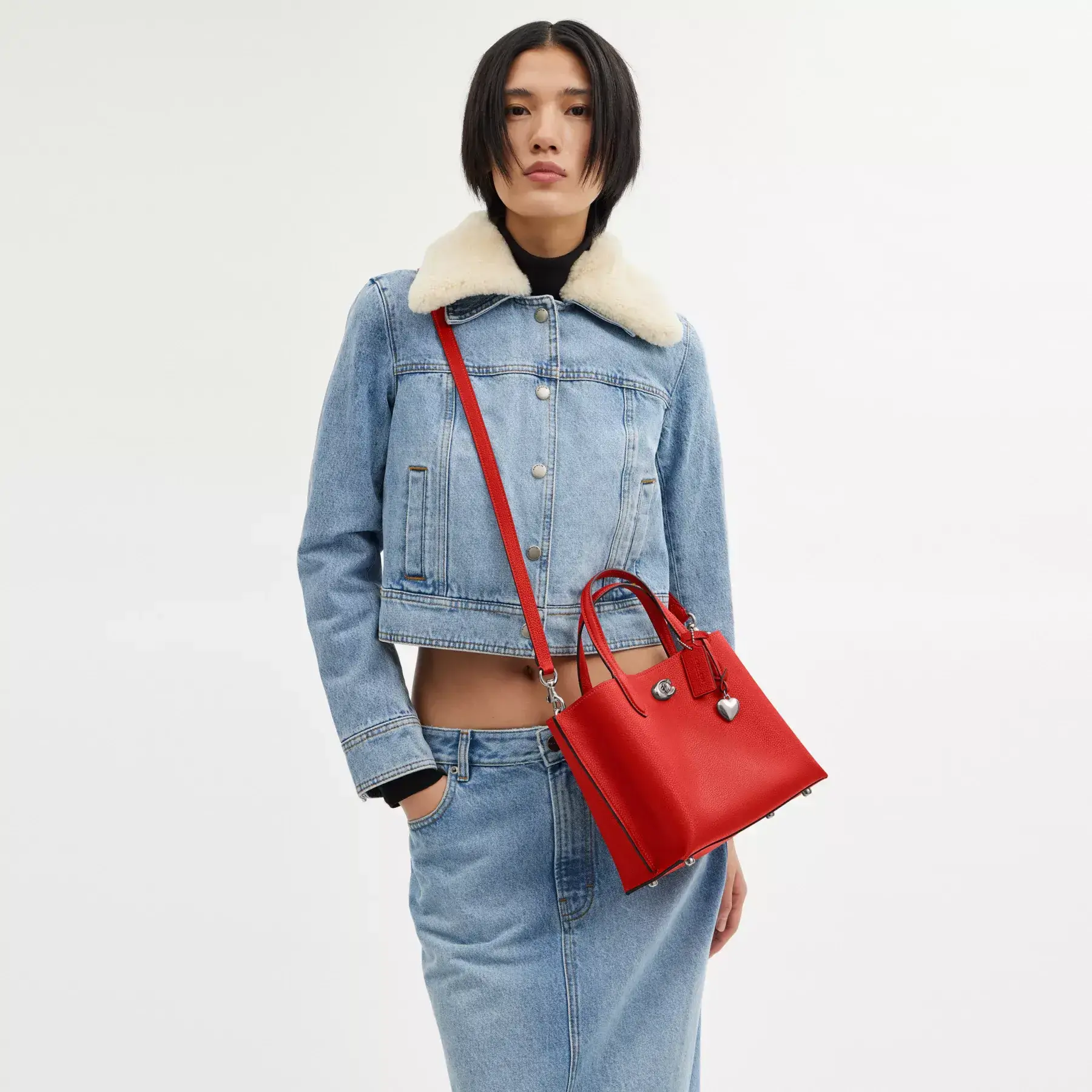 Willow Tote 24 With Heart Charm Sport Red Willow Tote 24 With Heart Charm Sport Red