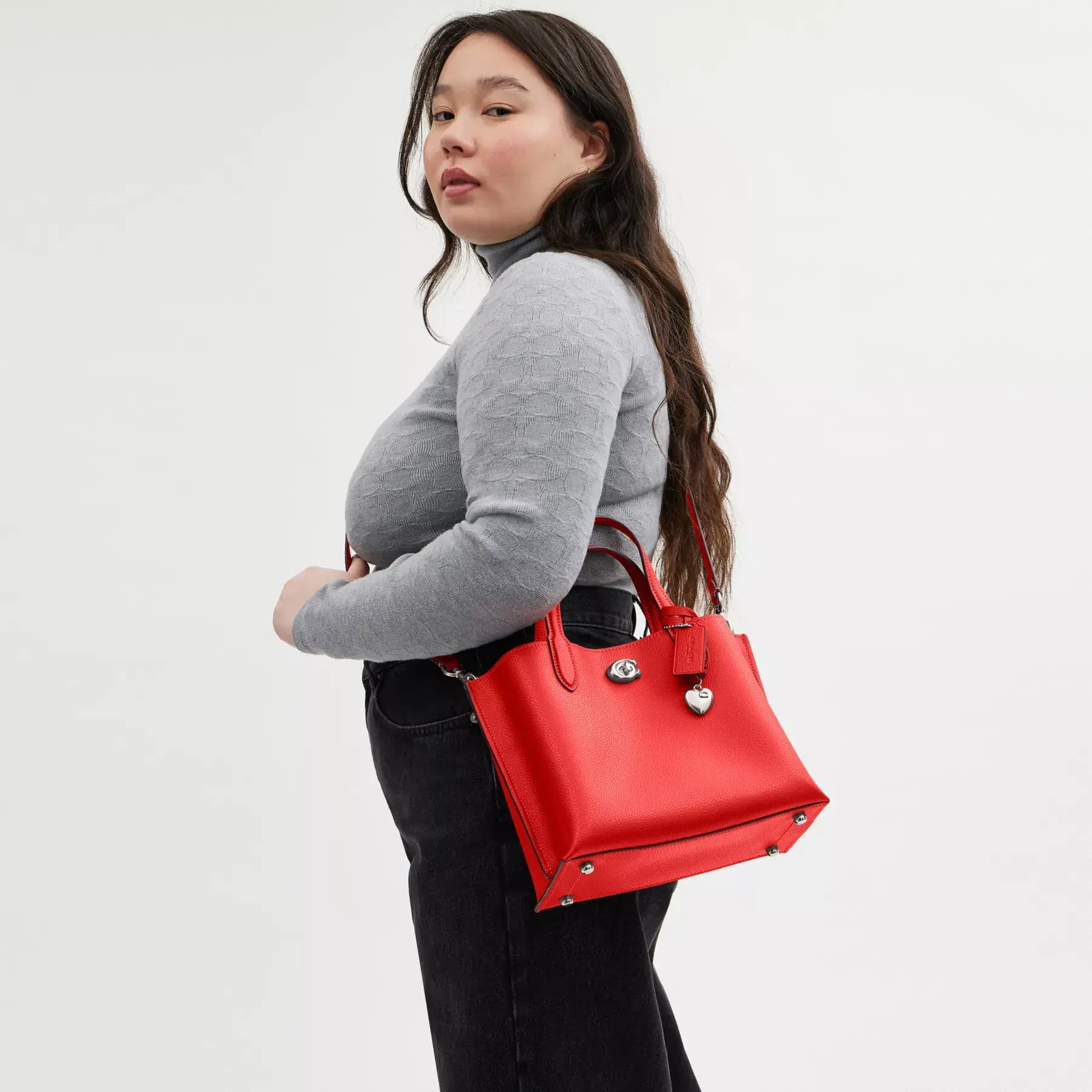 Willow Tote 24 With Heart Charm Sport Red Willow Tote 24 With Heart Charm Sport Red