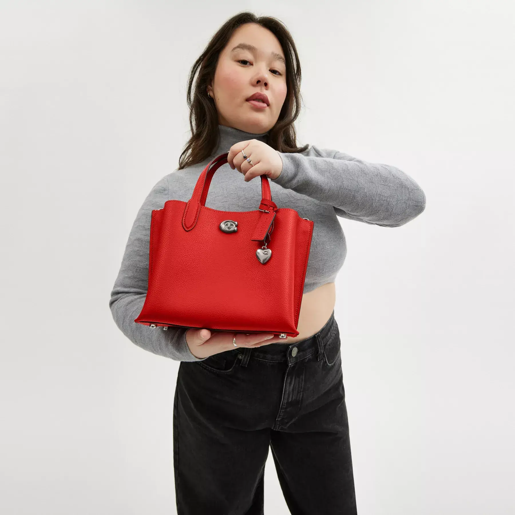 Willow Tote 24 With Heart Charm Sport Red Willow Tote 24 With Heart Charm Sport Red