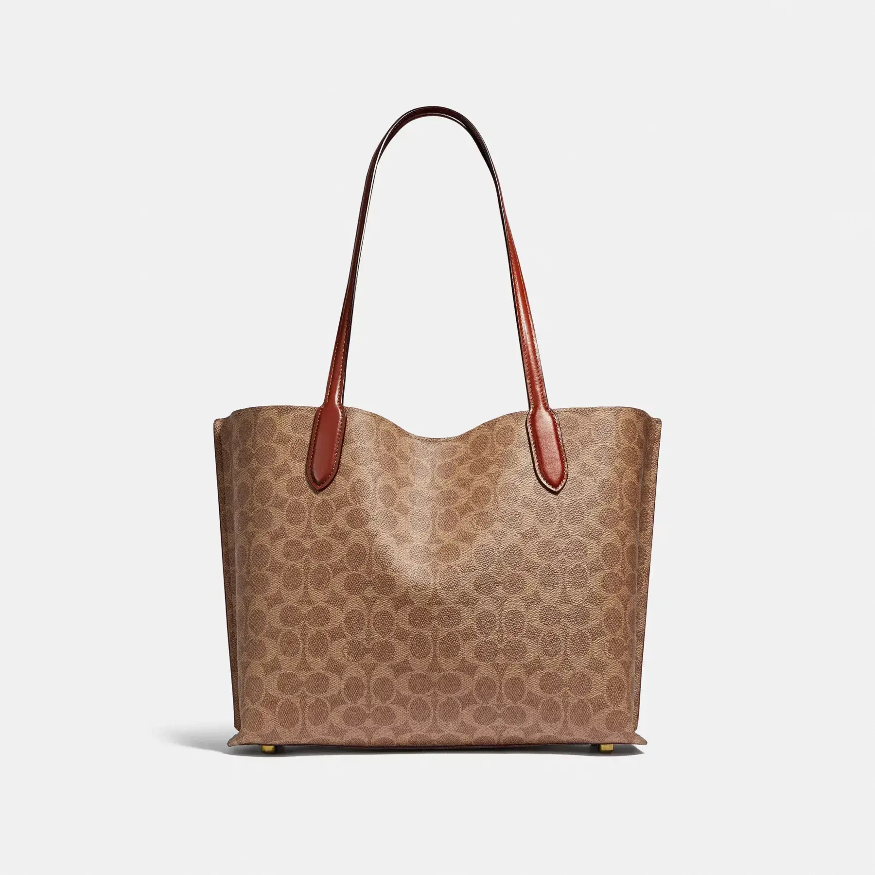 Willow Tote Bag In Signature Canvas Tan Rust Willow Tote Bag In Signature Canvas Tan Rust