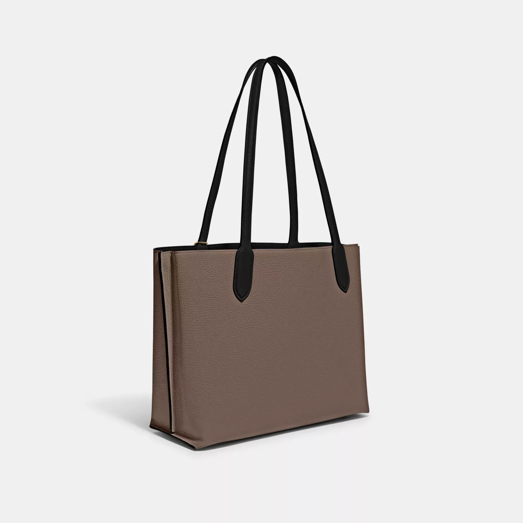 Willow Tote In Colorblock With Signature Canvas Interior Dark Stone