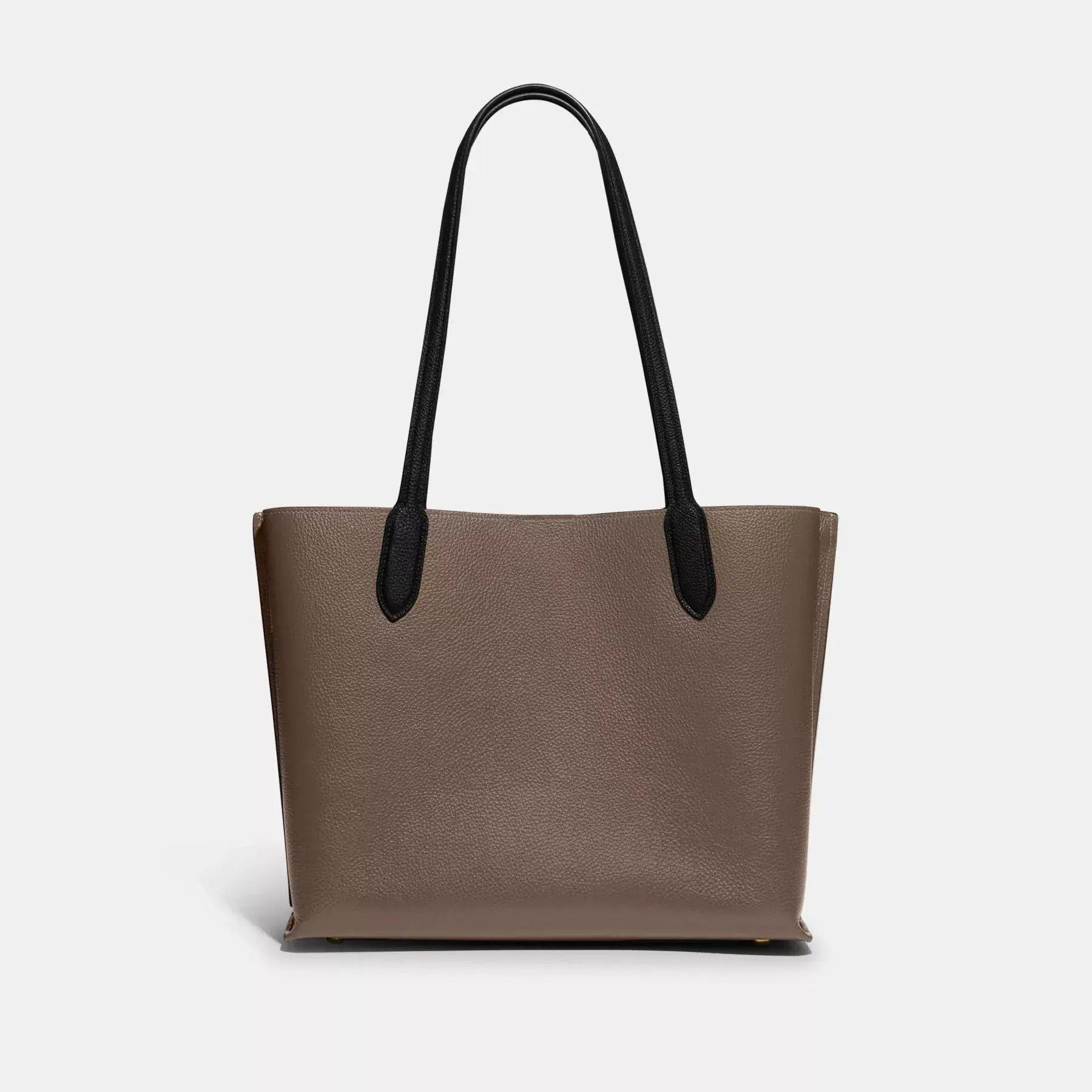 Willow Tote In Colorblock With Signature Canvas Interior Dark Stone Willow Tote In Colorblock With Signature Canvas Interior Dark Stone