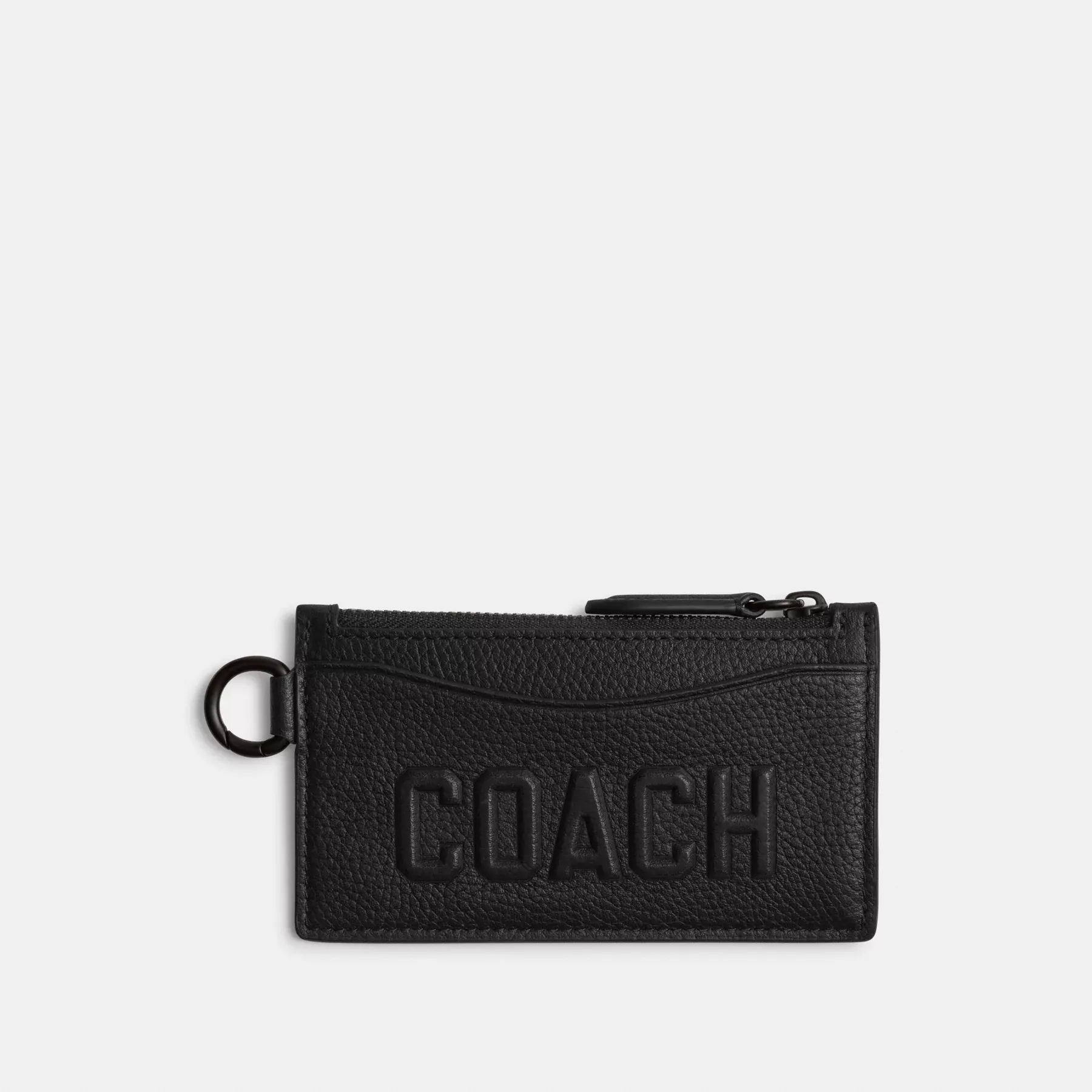 Zip Card Case With Coach Graphic Black