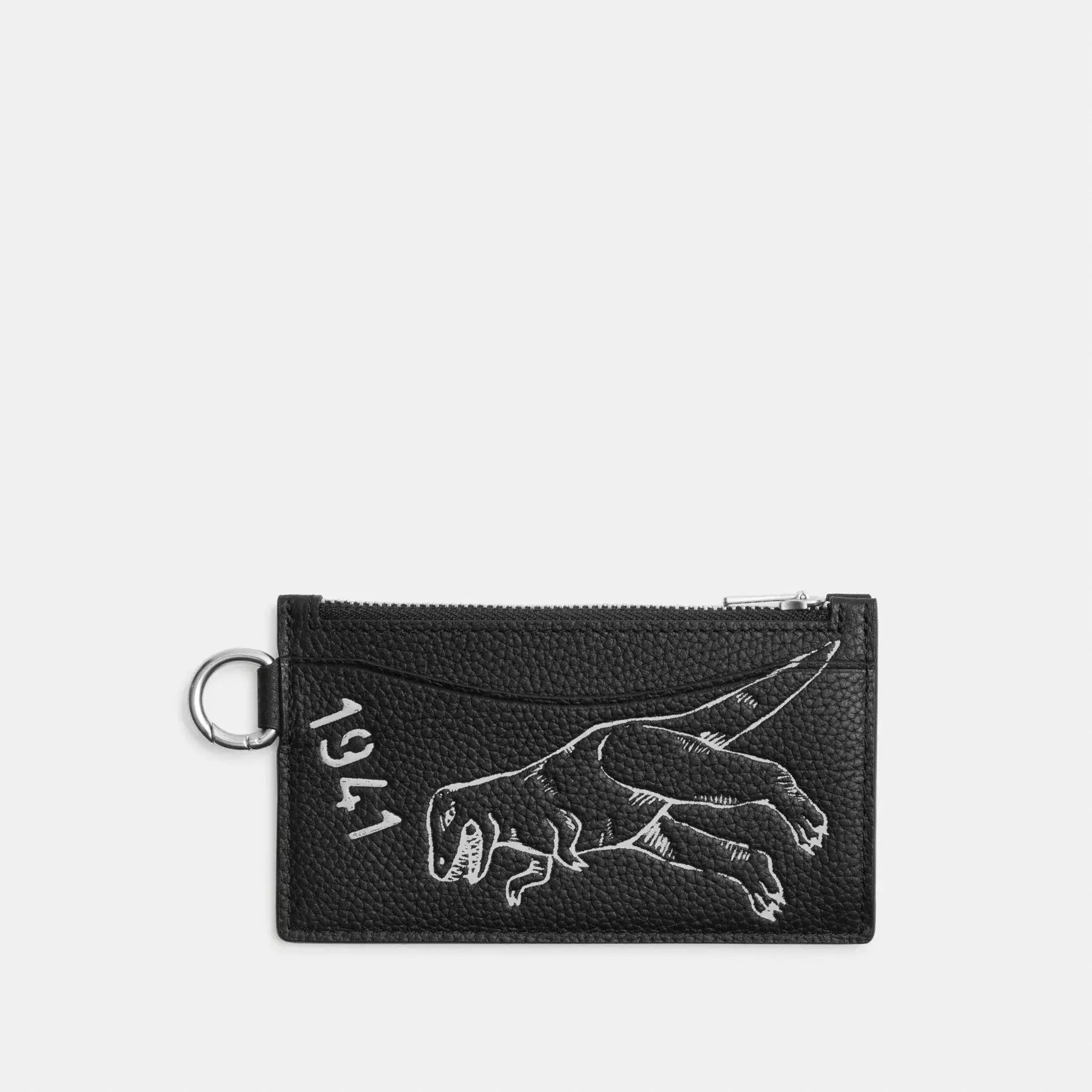 Zip Card Case With Sketch Print Black Multi Zip Card Case With Sketch Print Black Multi